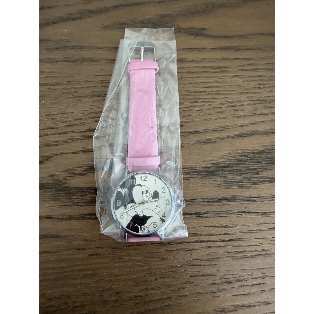 Disney‎ Mickey Mouse Pink Wrist Watch Kids Quartz Analog Cute Cartoon Gift New